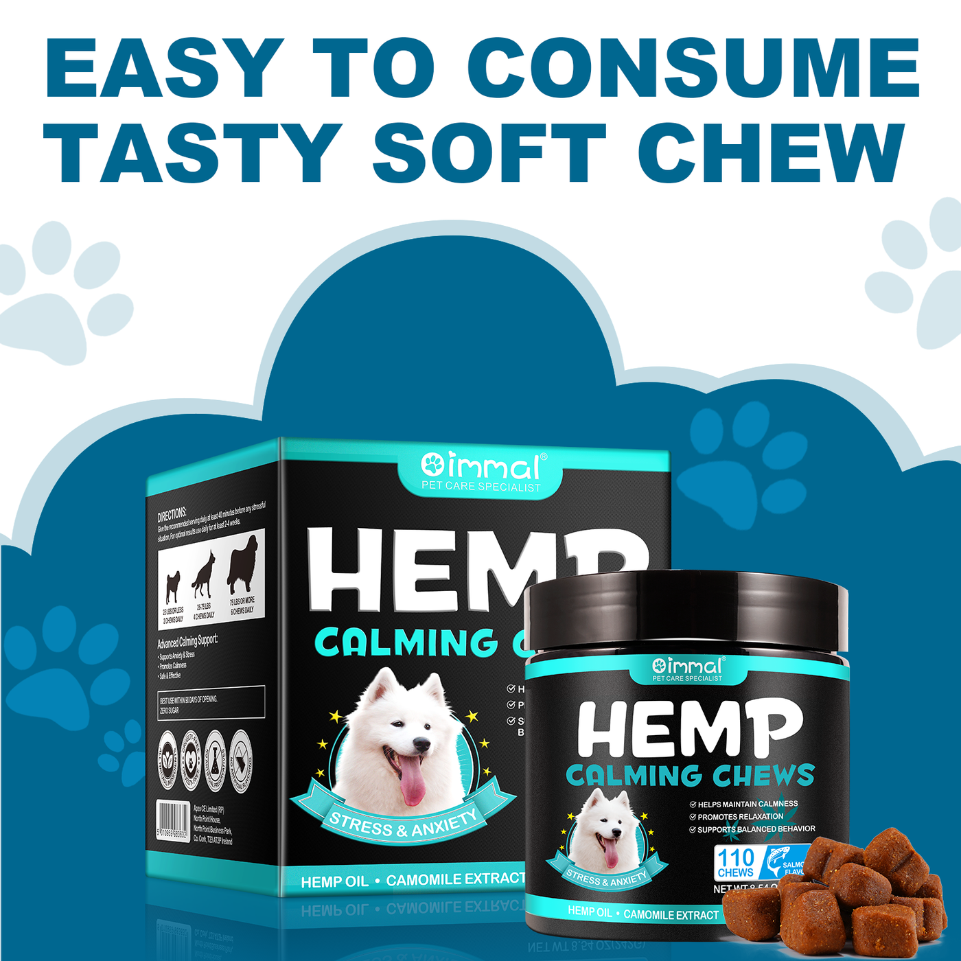 Oimmal Hemp Calming Chews / Salmon Flavor