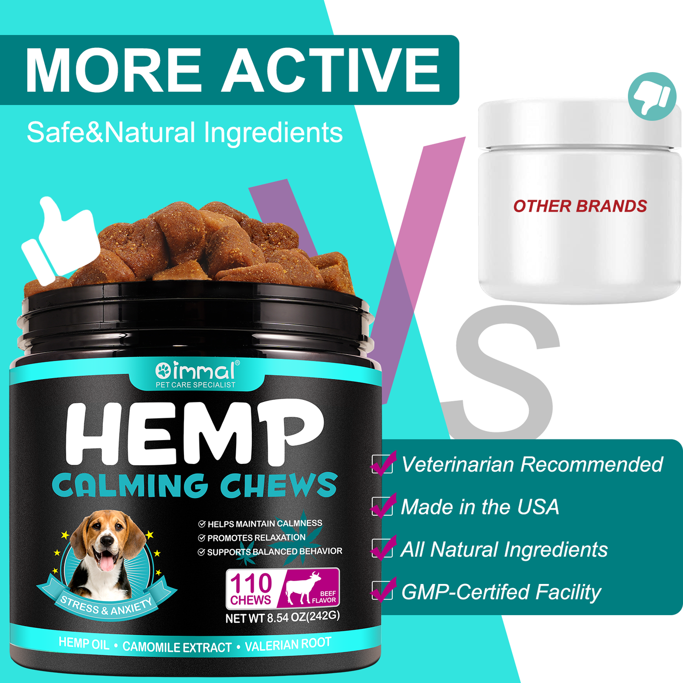 Oimmal Hemp Calming Chews / Beef Flavor