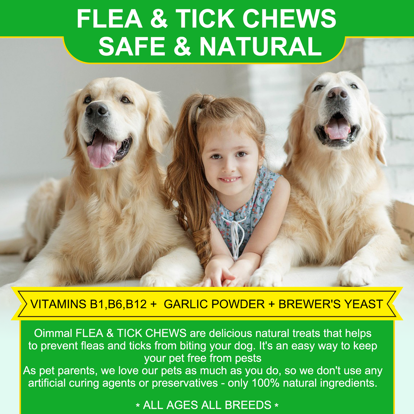 Oimmal Flea and Tick Chews for Dogs