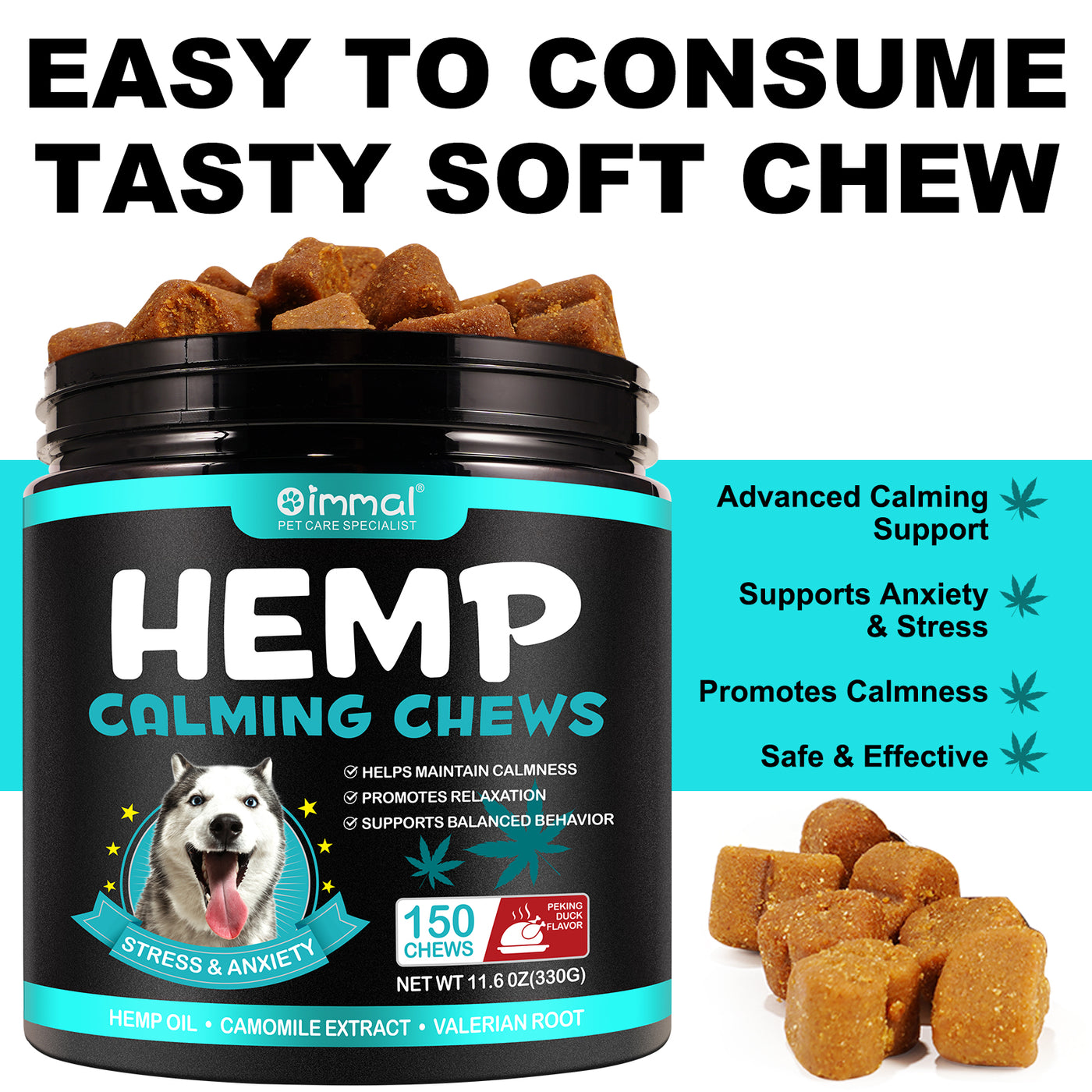 Oimmal Hemp Calming Chews / Peking Duck Flavor