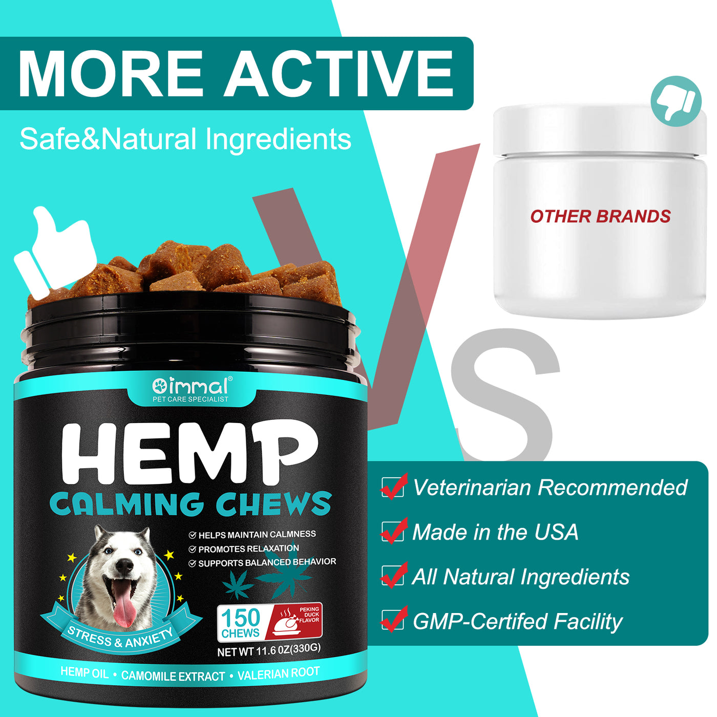 Oimmal Hemp Calming Chews / Peking Duck Flavor