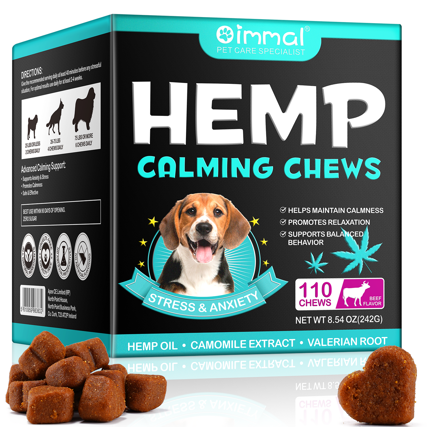 Oimmal Hemp Calming Chews / Beef Flavor