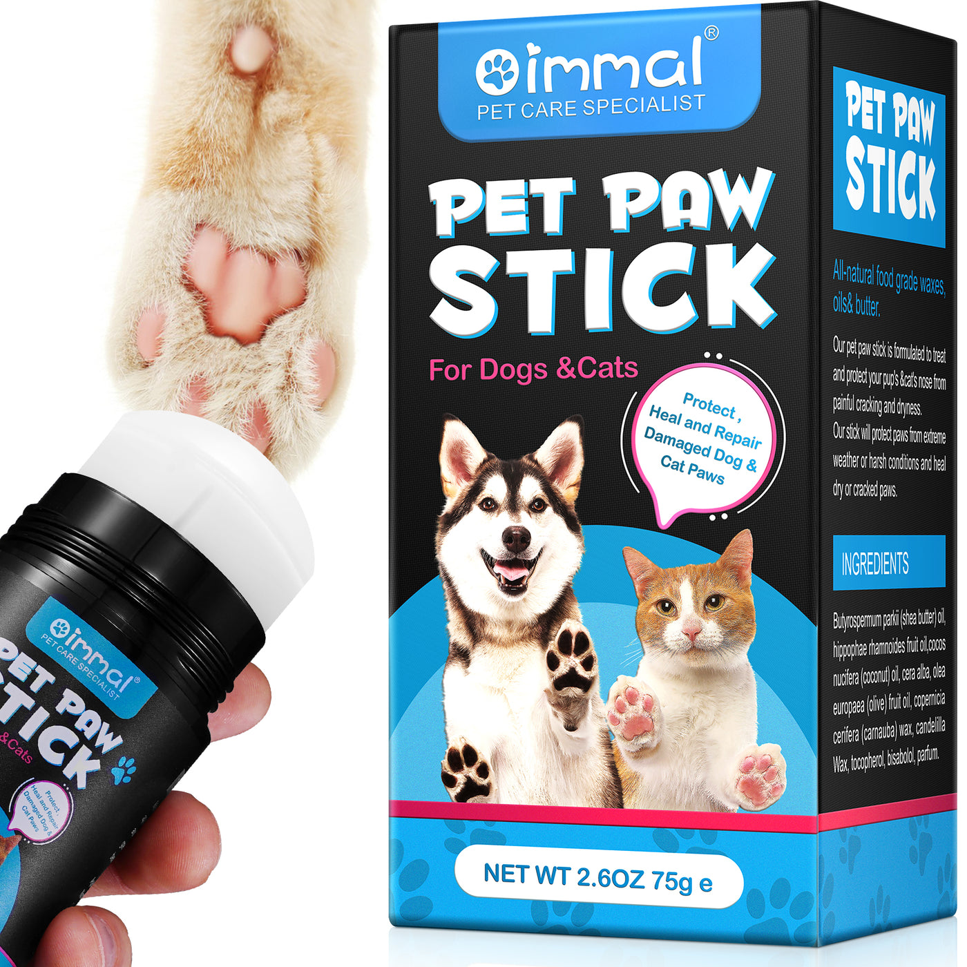 Oimmal Pet Paw Stick for Dogs & Cats