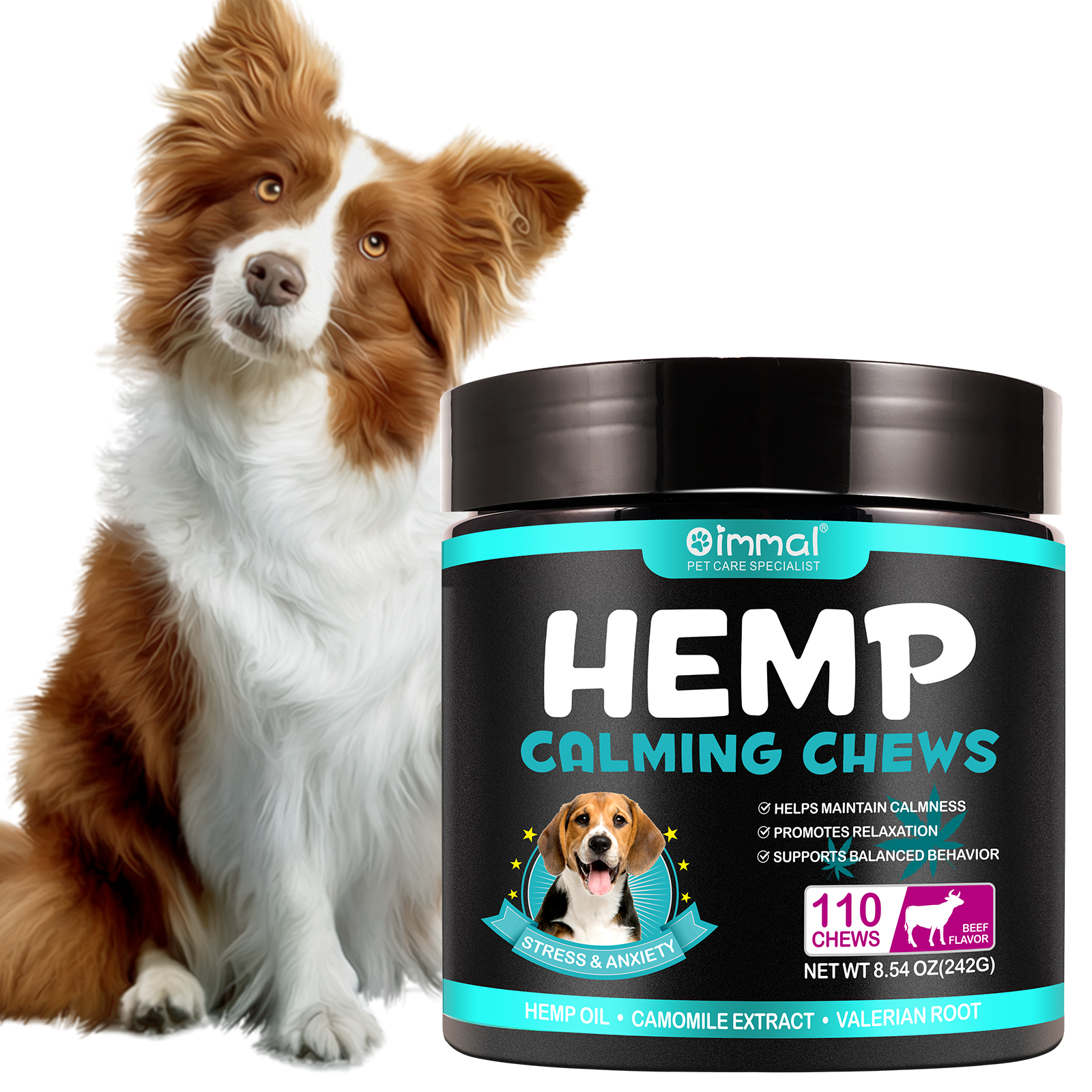 Oimmal Hemp Calming Chews / Beef Flavor