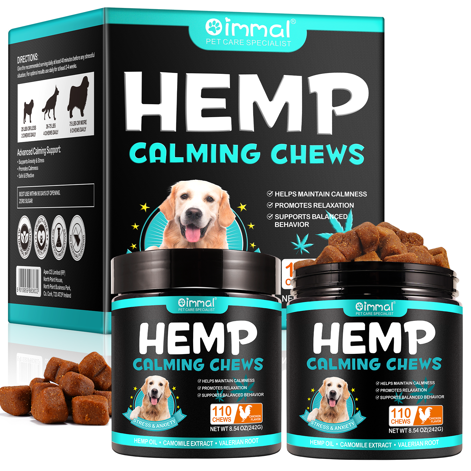 Oimmal Hemp Calming Chews / Chicken Flavor