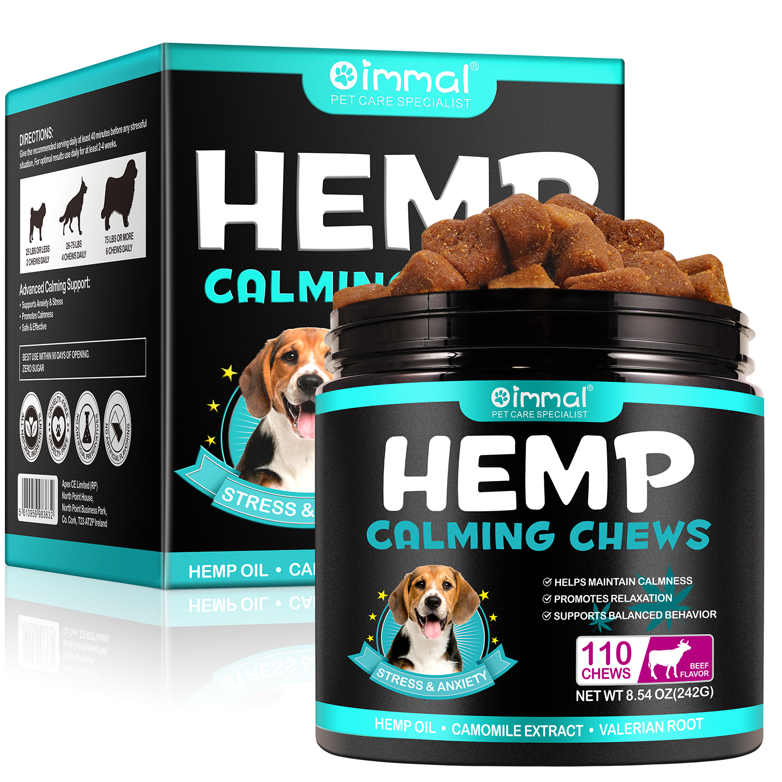 Oimmal Hemp Calming Chews / Beef Flavor