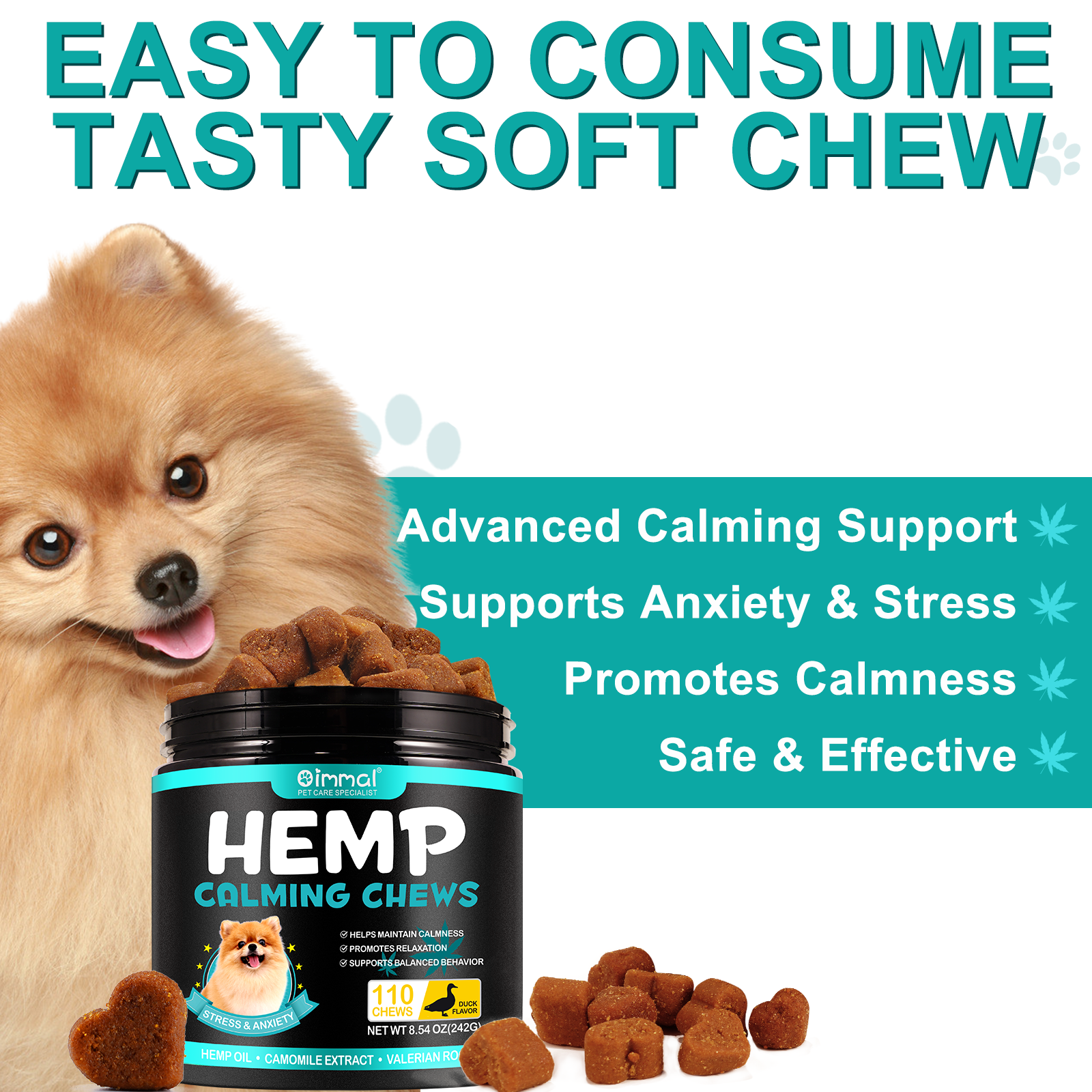 Oimmal Hemp Calming Chews / Duck Flavor