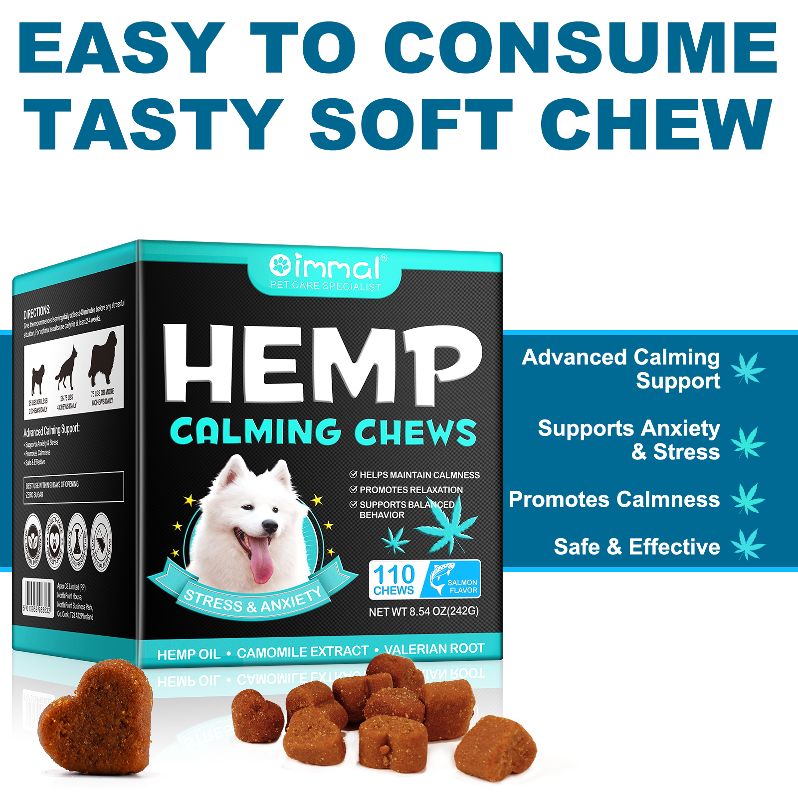 Oimmal Hemp Calming Chews / Salmon Flavor