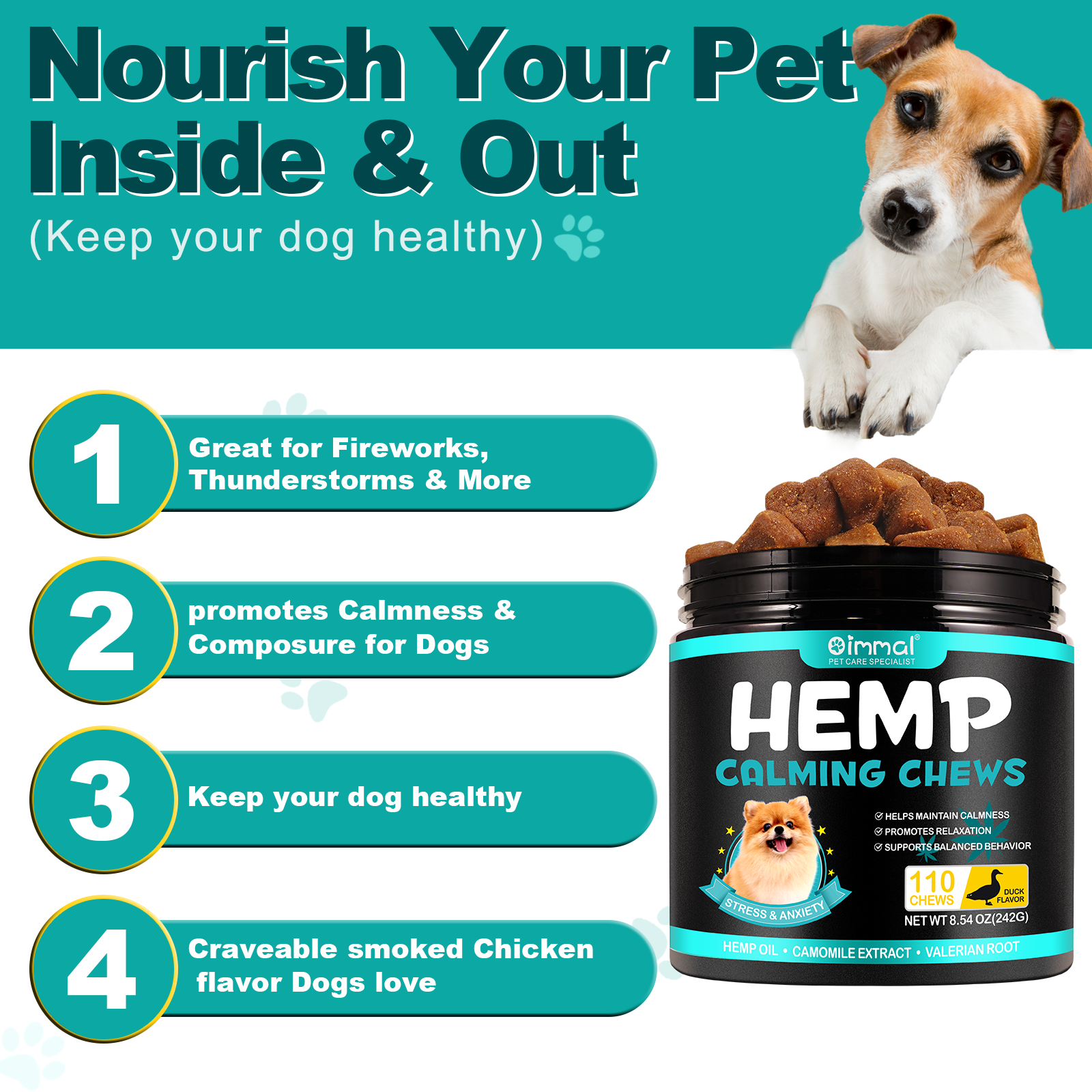 Oimmal Hemp Calming Chews / Duck Flavor