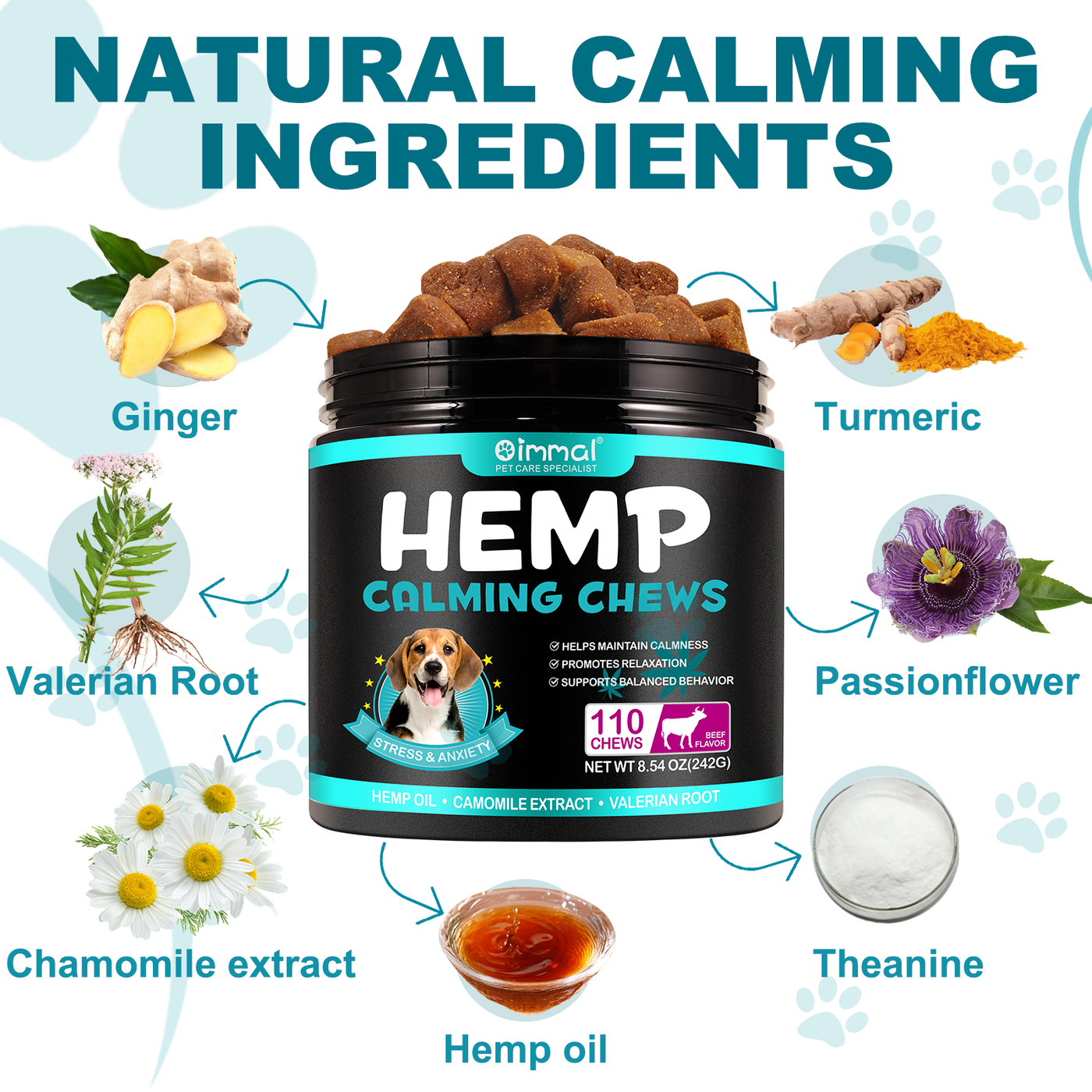 Oimmal Hemp Calming Chews / Beef Flavor